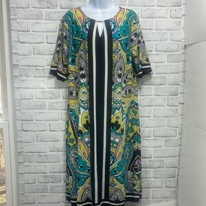 Ashley Stewart Abstract Floral Keyhole Stretch Sheath Dress 20